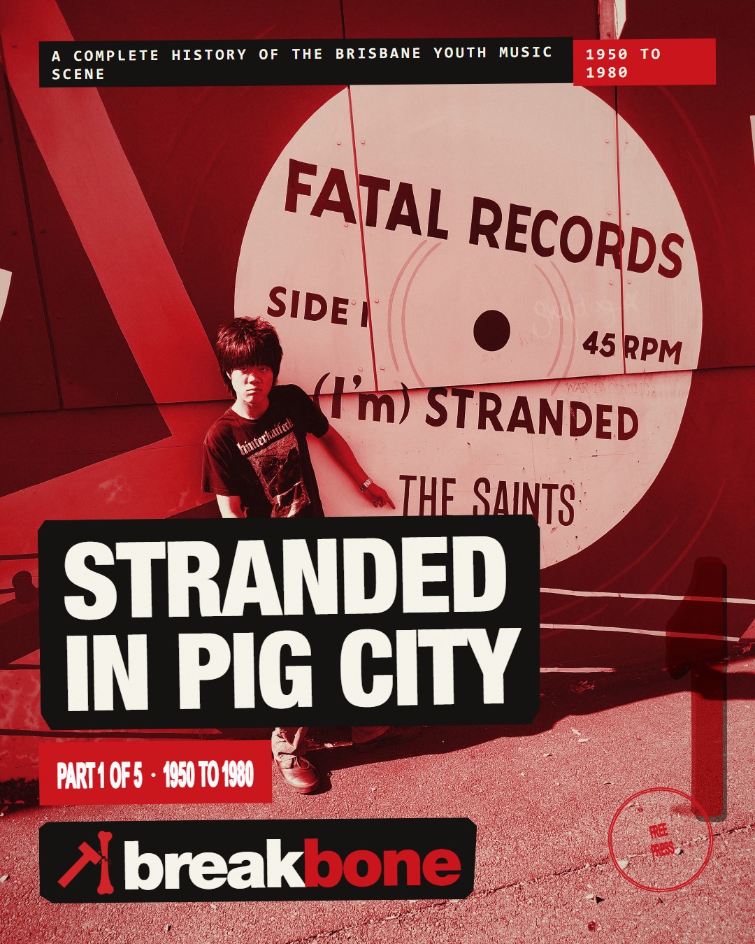 Part 1 cover, the hammer and bone over the (I'm) Stranded single