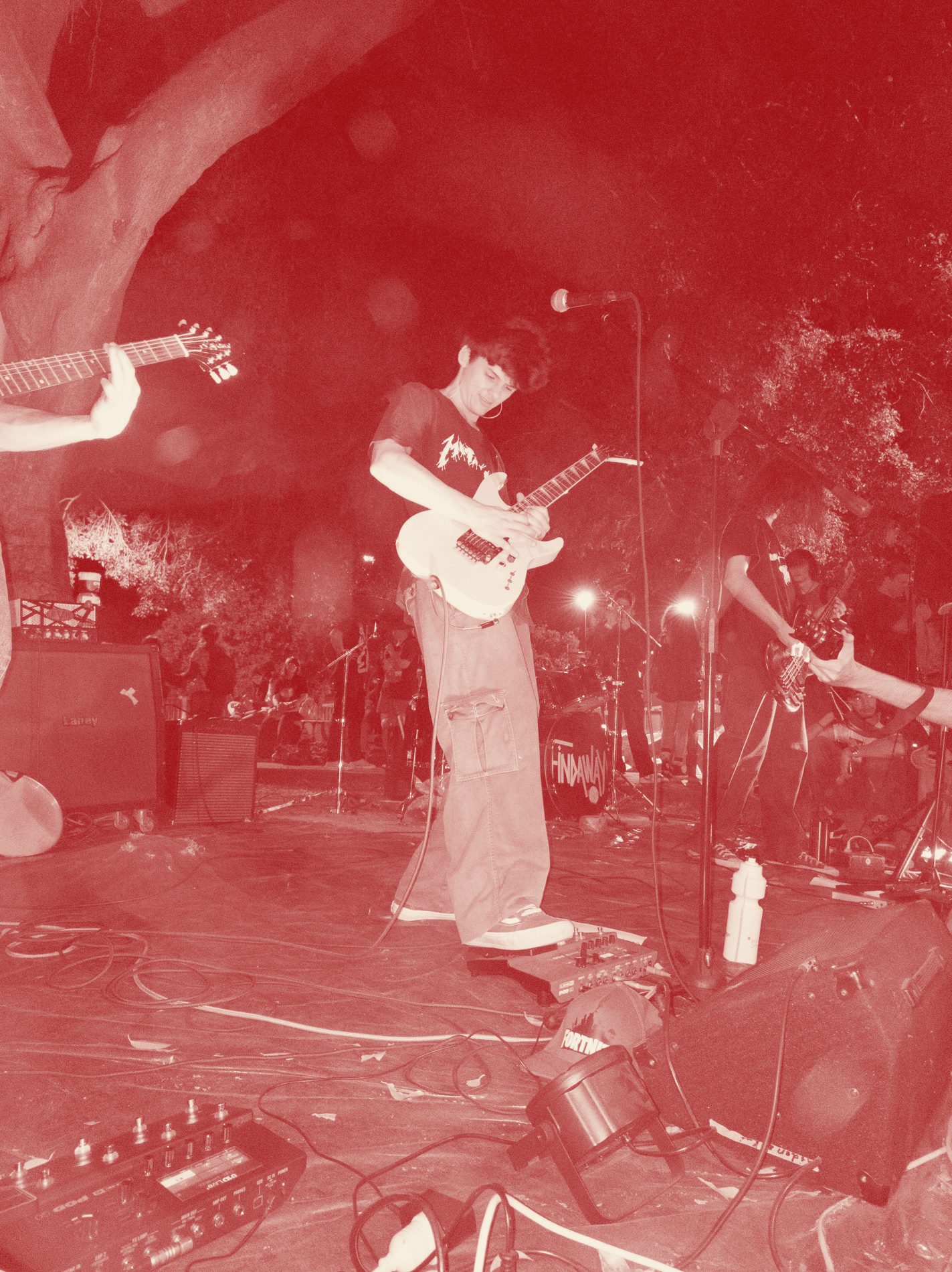 A guitarist mid-set at Findaway's Left For Us single launch